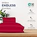 THREAD SPREAD 100% Egyptian Cotton King Size Sheets Set - 4 PC 600 Thread Count Egyptian Cotton Bed Sheets King Size (Red), Extra Soft, Cooling, 16