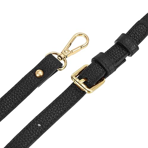 Image of uxcell Purse Strap, Leather Adjustable Replacement Strap for Women's Crossbody Handbags Bag, 0.6 inch Wide, 41-51 inch Long (Black)