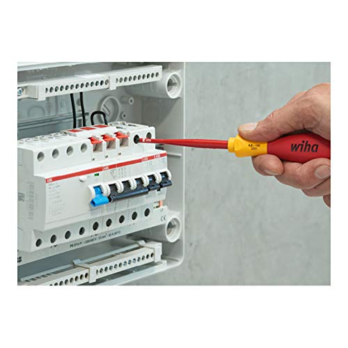 wiha jeu de tournevis isolés softfinish slimfix électricien (35389), lot de 6 fente ou plat et cruciforme ou ph