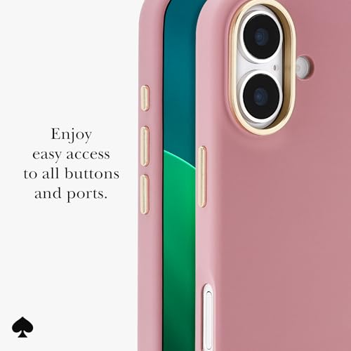 Image of kate spade new york iPhone 17 Case - Icon Dusk Rose | Compatible with MagSafe - Lightweight Designer Case for iPhone 17 with Anti-Scratch Coating and Smooth Silicone Design