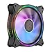 Cooler Master MasterFan MF120 Halo Duo-Ring Addressable RGB Lighting 120mm Fan, Absorbing Rubber Pads, PWM Static Pressure for 5V 3-Pin ARGB,NOT Work with 4-pin RGB or Standard RGB+12V(MF120 Halo)