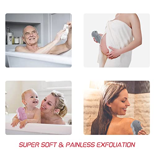 Orxior Super Soft Exfoliating Bath Sponge Resuable Exfoliator Dead Skin Remover For Body Soft Bath Sponge Gentle Soothing Body Sponge Natural Fiber Shower Sponge For Adults&Kids (Grey) #TOP4