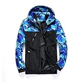 Men's Hooded Windbreaker Lightweight Windproof Quick-Drying Zipper Camouflage Windbreaker