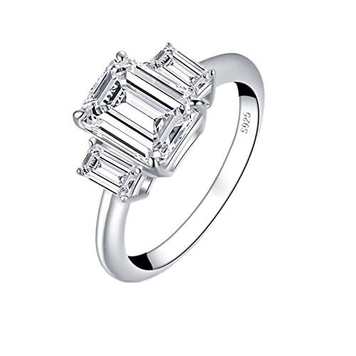 WANGWENMNG Et-ernity Band �v���~�X�����O 925 St-Erling �V���o�[ SO �_�C�������h ���� �����w�� �����p �t�B���K�[�p�[�e�B�[ �W���G���[ �M�t�g propuesta de anillos para Mujer,