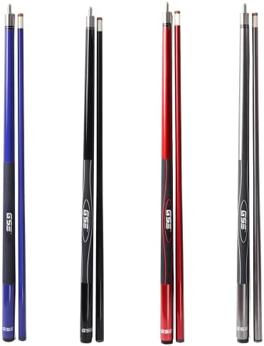 GSE 58" 2-Piece Fiberglass Graphite Composite Billiard Pool Cue Stick, Set of 4 Pool Cues Stick, 18-21oz Billiard Cue Sticks (103set, Gloss Graphite)