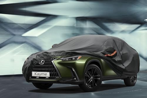 Image of Kayme 7 Layers SUV Car Cover Custom Fit Lexus NX 300 350 (2015-2025) Waterproof All Weather for Automobiles, Outdoor Full Cover Rain Sun UV Protection.Black