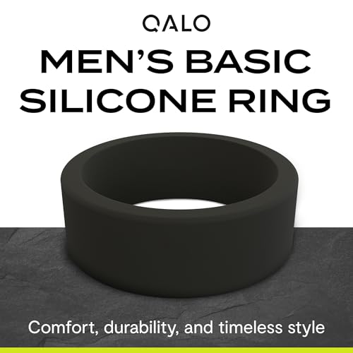 QALO Men's Silicone Wedding Band - 8mm x 2mm - Classic & Step Edge Mens Silicone Wedding Ring - Breathable Comfort Fit Rubber Rings Men - Durable Engagement Rings for Him2