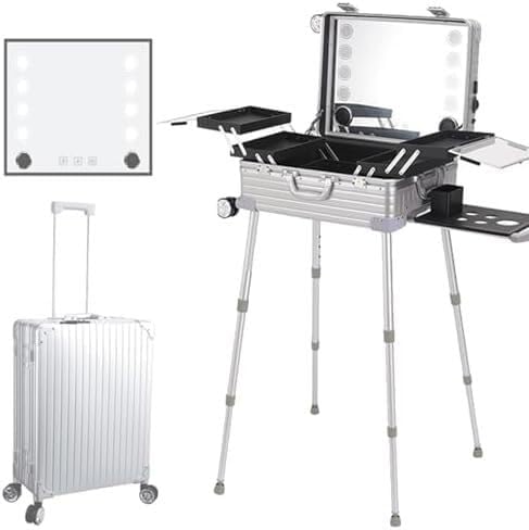 Maletín De Maquillaje Profesional Con Ruedas, Estuche De Maquillaje Con Ruedas Extragrande Y Cierre, Estuche Protector De Maquillaje, Organizador De