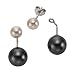 Produktbild Zeeme Pearls Damen Ohrstecker 925 Sterling Silber rhodiniert Synthetikperle Schwarz 221220102-1