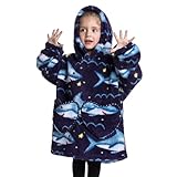☘️ Matériel: 100% Polyester. Sweat couverture à capuche hiver polaire chaude pour les tout-petits enfants unisexes à hauteur de moins de 130cm, fabriqué en utilisant le matériau très souple, épais, chaud et thermique avec une sensation douce et agréable pour la peau. L’usage de ces matériaux est conformément aux vêtements standard pour les nourrissons ainsi les tout-petits bambins.