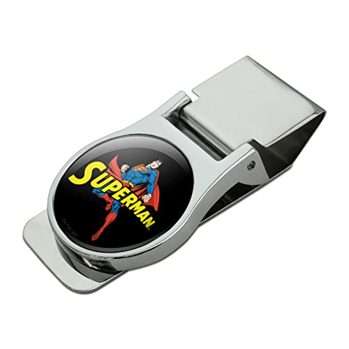 GRAPHICS & MORE Superman Title Pose Satin Chrome Plated Metal Money Clip