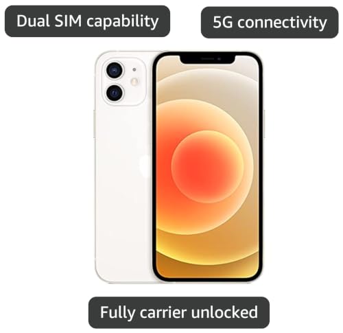 Image of Apple iPhone 12, 64GB, White - Unlocked (Renewed Premium)