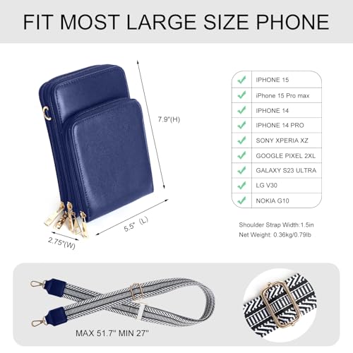 Image of Crossbody Cellphone Purse Women Touch Screen Bag RFID Blocking Wallet Handbag Shoulder Strap