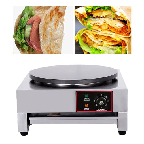 Electric Pancake Maker,Pancake Maker Machine, Stainless Steel Pancake Baking Machine,Adjustable Temperature,for Restaurants, Snack Streets, Fast Food Restaurants, Etc