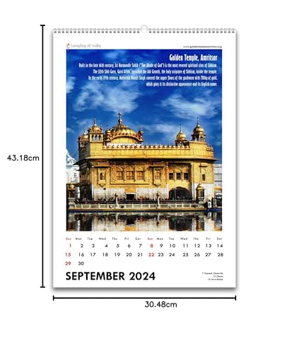 Image of Tallenge - Temples Of India - 2024 Wall Calendar - 12 x 17 Inches (Paper, Wall Calendar)