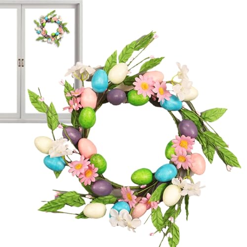 demaxiyad Corona per porta di Pasqua, corona di Pasqua per porta d'ingresso | Corona di Pasqua artificiale di fattoria, ghirlanda di benvenuto di Pasqua - Decorazione per porta di Pasqua