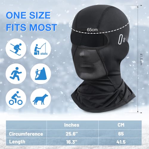 Image of Proberos Balaclava Face Mask - Cool Silk, Eyeglasses Friendly Design, UV Protection, Breathable, Unisex Quick Dry for Riding