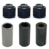 Spannzange und Mutter: Ersatz-Set für Oberfräsen DW621, DW616, DW618 und DW6214, inklusive 3 Spannfutter und 3 Muttern in den Größen 1/4, 1/2, 12 mm mit Reduzierhülsen 1/2-3/8, 1/2 (12,7) mm-8 mm und 1/2 (12,7) mm-6 mm. Vielseitige Fräser-Bit-Kompatibilität
