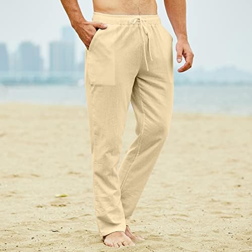 Lanckeli Men's Summer Linen Pants Beach Yoga Pants with Drawstring, Loose  and Light Casual Long Pants., Khaki-02, XXL: Buy Online at Best Price in  UAE - Amazon.ae