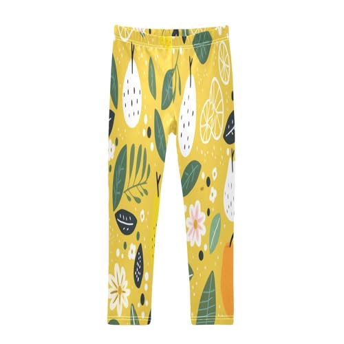 Bolaz Toddler Girls Leggings Printed Yoga Pants Leggings Pear Lemon for Kids