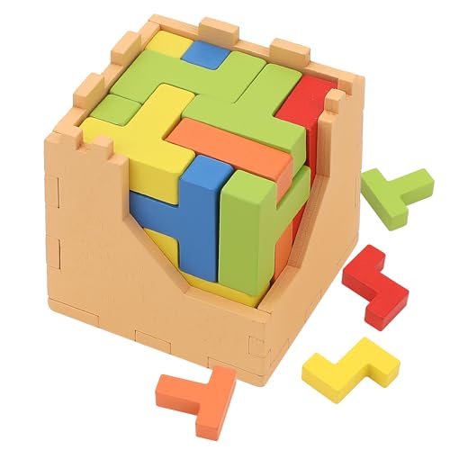 Image of Sharp Brain Zone 3D Wooden Puzzle Cube (9Z 16T Style) | Colorful, Eco-Friendly Wooden Puzzle for Mental Stimulation, Focus, and Problem-Solving Fun | Challenging Brain Teaser for Adults and Kids