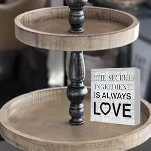   Home-Decor-Secret-Ingredient-is-Always-Love-Kitchen-Quote-Wood-Box-Sign-Rustic-Wooden-Box-Sign-Farmhouse-Home-Kitchen-Desk-Shelf-Decor-5-X-5-Inch