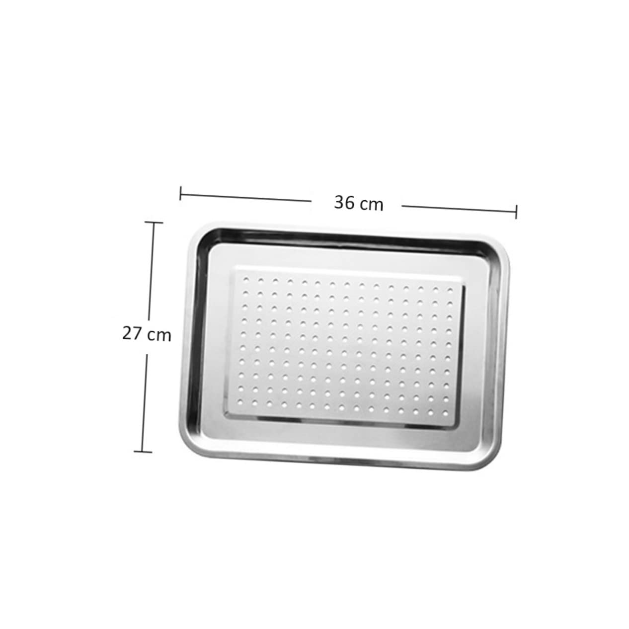 SOLUSTRE 410 Stainless Steel Drain Pan Rectangular Food Tray for Drying Grease Strainer for Frying Pan