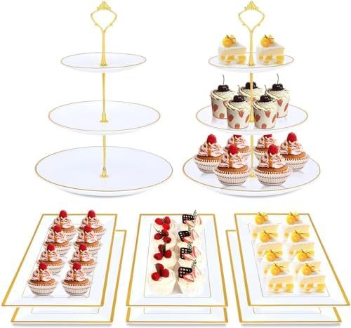 Amazon.com: 3 Pack Dessert Table Display Set, Clear Acrylic Dessert ...