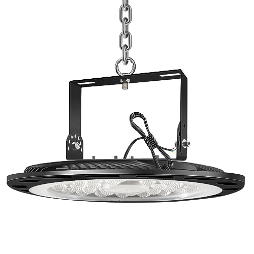 bapro 100W 10000LM UFO Iluminación LED de la Bahía 6500K Blanco Frío LED Salón Proyector Lámpara Taller Super Brillante Iluminación Comercial para Almacén, Garaje