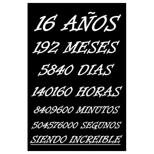 16 AÑOS SIENDO INCREIBLE: REGALO ADOLESCENTES CHICO CHICA 16 AÑOS DE CUMPLEAÑOS ORIGINAL Y DIVERTIDO , DIARIO DE UNA ADOLESCENTE, TARJETAS REGALO, ... APUNTES O AGENDA, DIARIO, LEBRETA DE NOTAS..