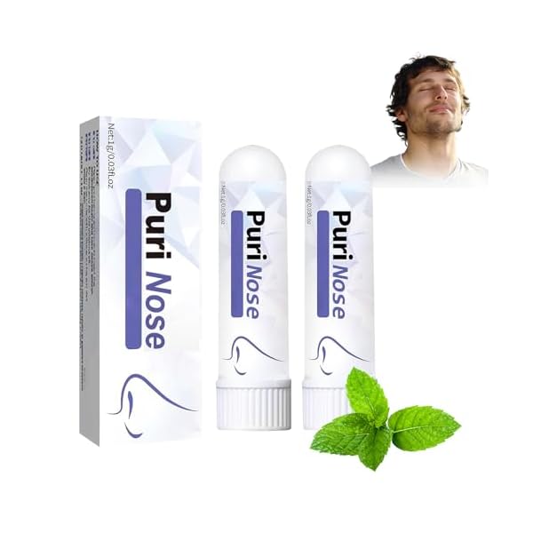 2Pc PuriNose Inhaler,Purinose Nasal Inhaler,2025 New Portable Nasal Suction Stick,Inhaler Memory Enhancer,Clean Your Nose and Enjoy Fresh Air,Cool and Refreshing,Natural Ingredients