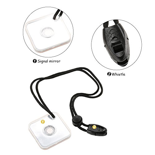 Mirror Whistle, Romacci Heliograph Signal Mirror com Whistle Emergency Survival Tool