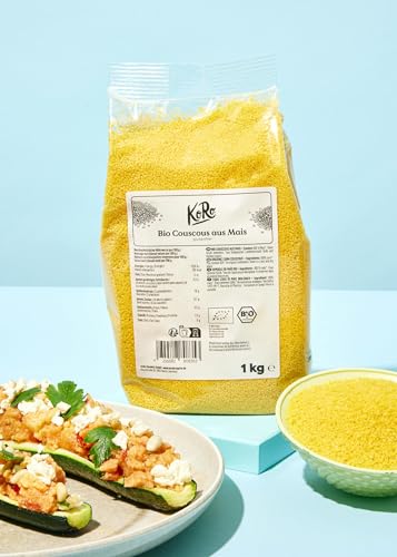 KoRo - Glutenfreier Bio-Couscous aus Mais 1 kg - Hergestellt aus 100% Mais - Für süße und herzhafte Gerichte - Vegan - Glutenfrei
