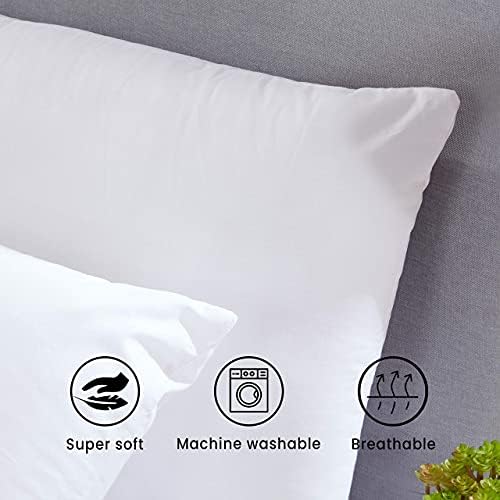 Night Comfort 2 Pack Luxury Standard Pillows Soft Support for Front Sleepers - Hypoallergenic Fluffy Microfibre with Hollowfibre Filled Bounce Back Bed Pillows