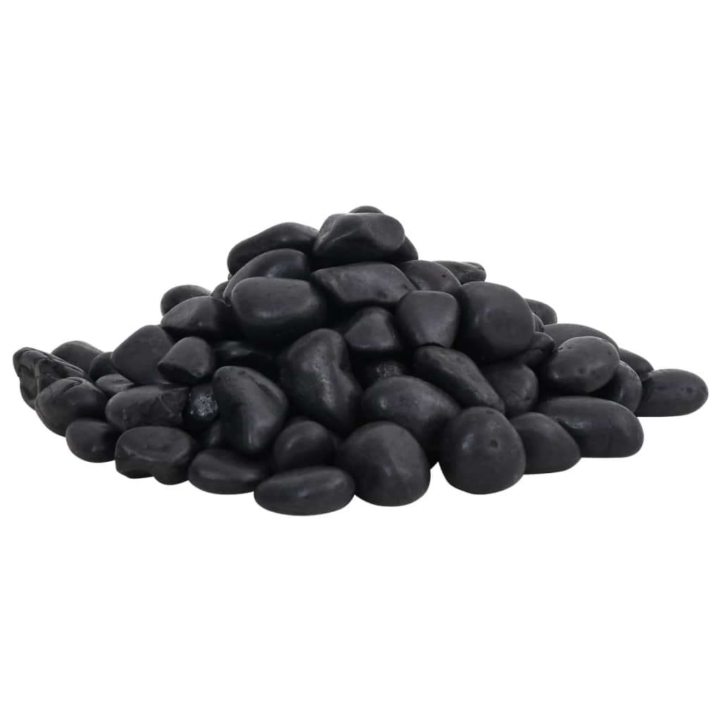 Piedras pulidas negras de 25 kg, 2 a 5 cm, para acuarios, para paisajismo y decoración de suelos, decoración de terrarios con aspecto natural