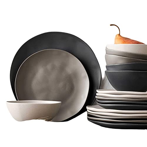 Member's Mark 18-Piece Break-Resistant Wheat Straw Dinnerware Set (Gray) #TOP2