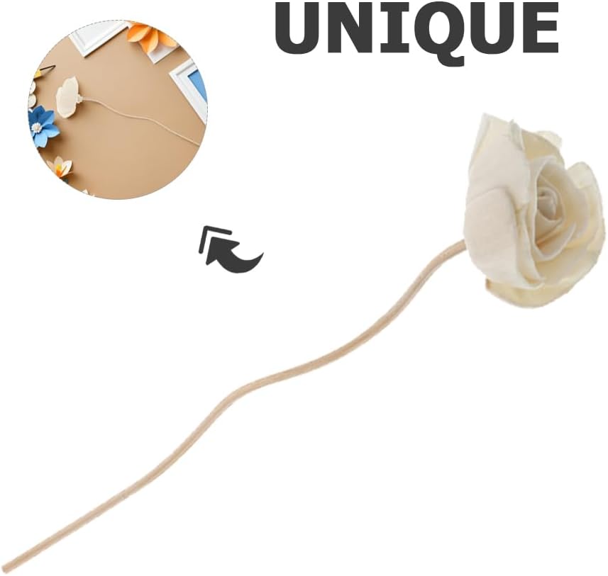 9Pc Rattan Reed Diffuser Sticks with Dried Flowers Fire-Free Aromatherapy Essential Oil Diffuser for Home Office Wedding Decoration 8.66 Inch