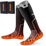 Rechargeable Heated Socks for Men Women: Electric Feet Warmers 5000mAh Battery with 4 Heating Levels - Washable Foot Warmers Sox for Ski Hunting Fishing Outdoor Camping