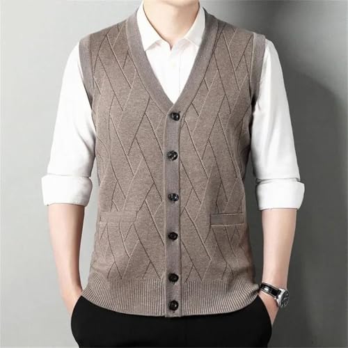 Men's Winter Thickened Tank Top Warm Cardigan Tank Top Sweater4