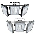 STASUN 2Pack 150W 13500lm LED Flood Light Outdoor, 3000K, 3 Adjustable Heads, IP66 Waterproof LED Exterior Security Area Lights for Yard, Parking Lot