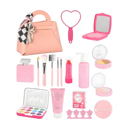 Mppchhn Kit de maquilhagem de brinquedo para crianças | jogo de papel criativo, conjunto de maquilhagem falso seguro para meninas, para meninas e crianças, aniversários, tempo de jogo, diversão em