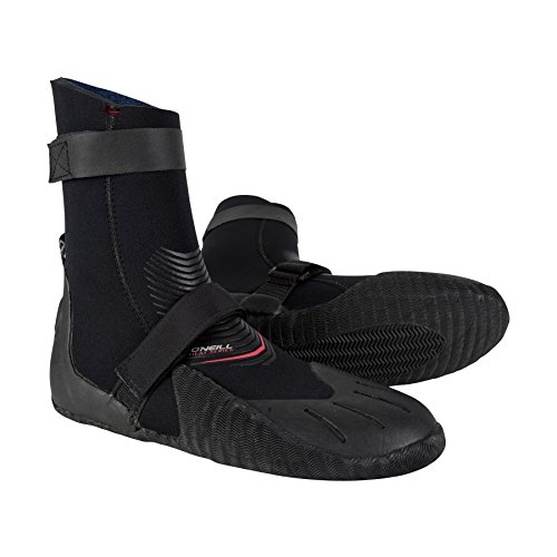 O';Neill Heat 5MM Round Toe Neoprenanzug Stiefeletten Schwarz - Unisex - Anti-Flush-Schienbeinriemen. 5mm - Torsionskontrolle Vorderfuß