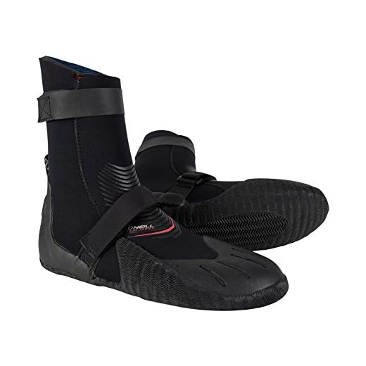 O';Neill Heat 5MM Round Toe Neoprenanzug Stiefeletten Schwarz - Unisex - Anti-Flush-Schienbeinriemen. 5mm - Torsionskontrolle Vorderfuß