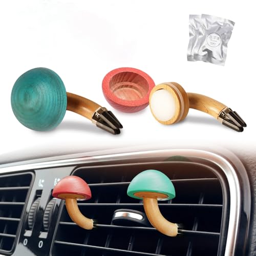 Image of 2 Pack Wood Car Diffusers Vent Clips with Refill Padsf for Women, Car Air Diffuser Air Freshener Vent Clip, Natural Wood Air Freshener Vent Clip Aromatherapy Diffuser for Auto Office Bedroom