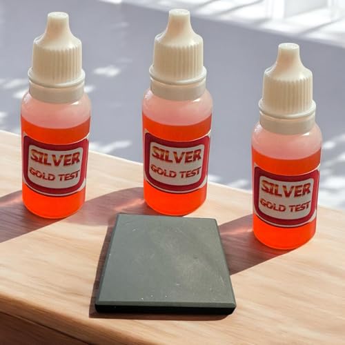 3 Bottles Silver.999 Silver Testing Acid with Black Scratch Stone The Most Accurate Results