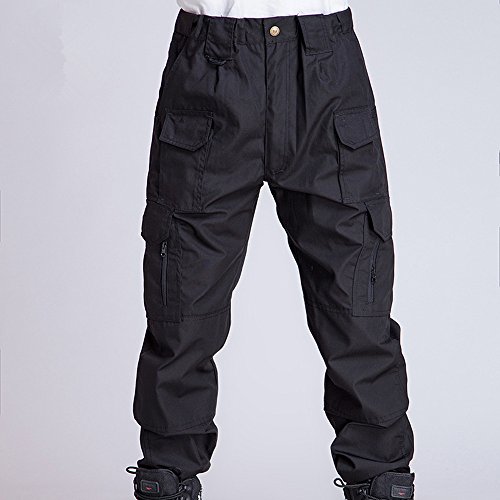 Pantalon décontracté cargo homme noir parfait pour la randonnée et le travail outdoor