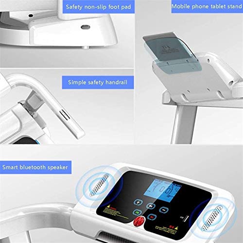 Image of Tredmills for Running Proform Treadmill Fitness Motorized Folding Running Treadmill with Wide Base Portable USB Aux Flat Folding Low Profile (White 132 * 68 * 112cm)
