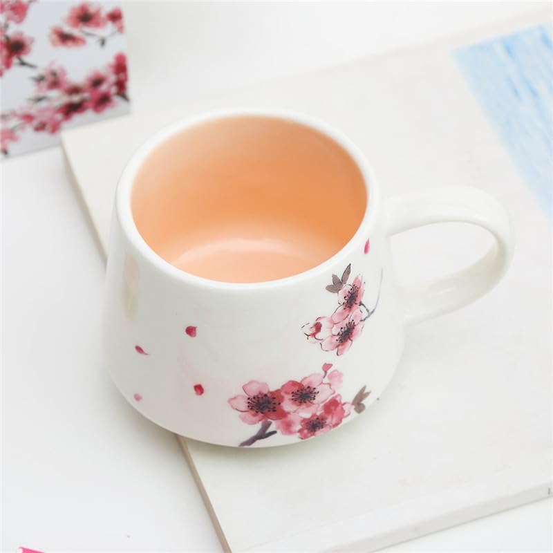 Topadorn Ceramic Coffee Mug, 12 oz Porcelain Tea Cup with Handle,Holiday and Birthday Gift for Coffee Milk Tea Lovers, Plum Blossom Mug with Gift Box, Luxurious Cups for Office and Home - Image 7