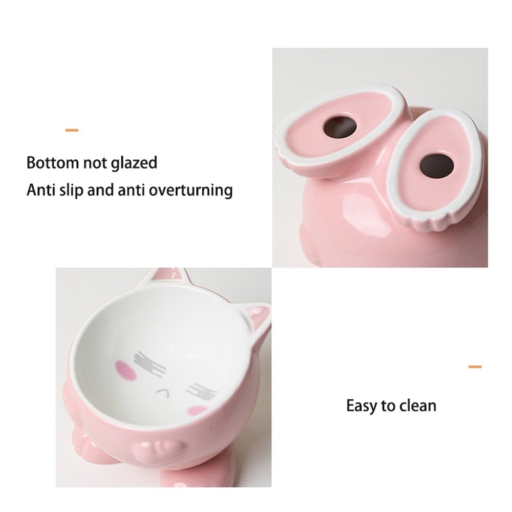 Podwyższona miska dla kota, ceramiczna miska dla zwierząt domowych, miska dla małego psa, miski na karmę wodną, podniesione miski dla kotów domowych, sucha/mokra karma, zestaw 3 szt. (żółta +