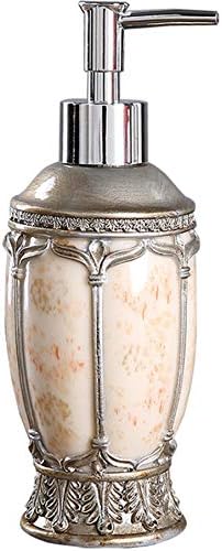 Bathroom Decorative Marble Resin Liquid Premium Kitchen Soap Dispenser, Lotion Rust Proof Stainless Steel Pump Holder for Kitchen, Bath, Vanities Or Countertop Elegant Bathroom Decor